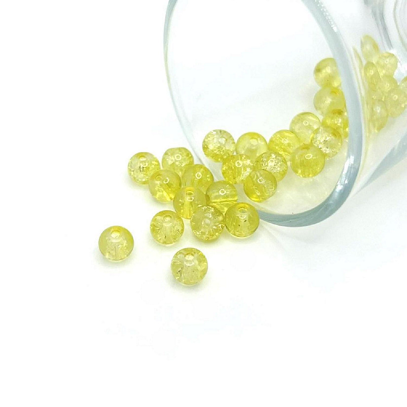 1 Strand 6mm Yellow Crackle Beads Image