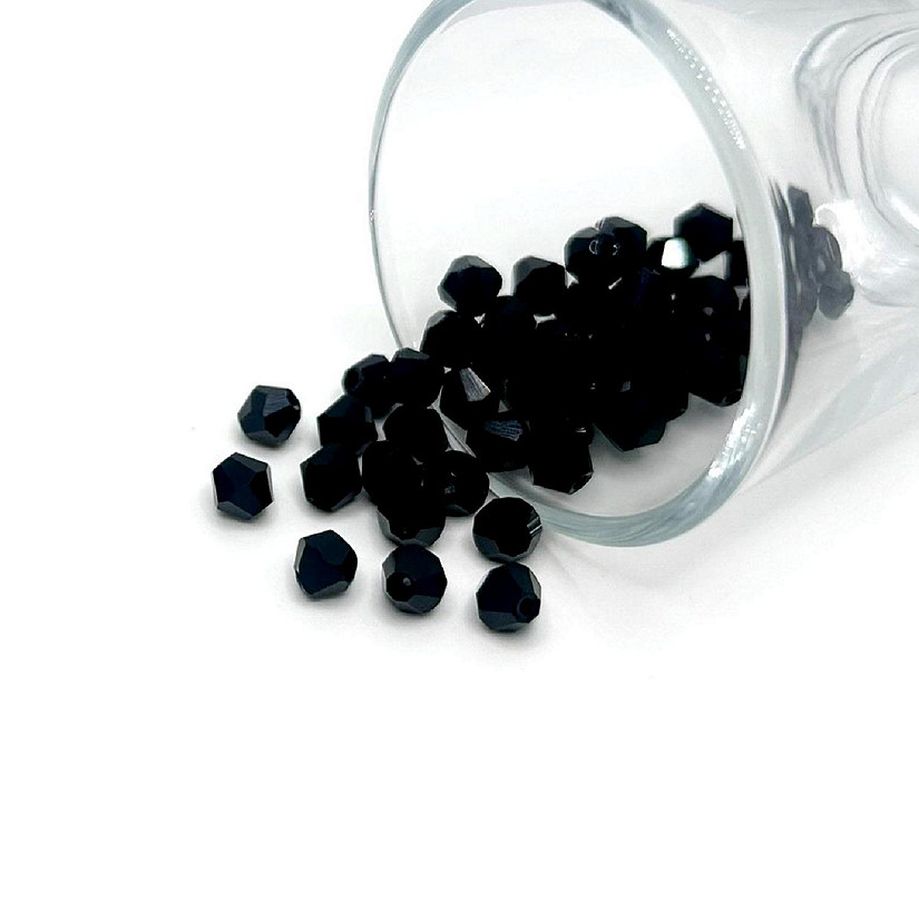 1 Strand 6x6mm Black Bicone Beads Image
