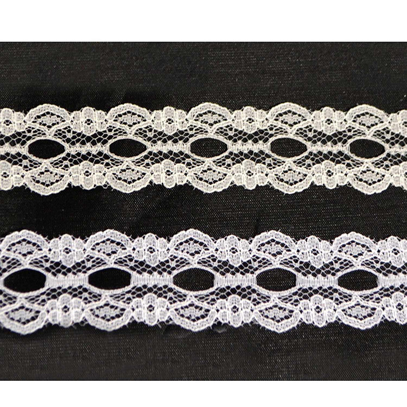 1" x 400 Yards White Flat Lace Trim Roll Image