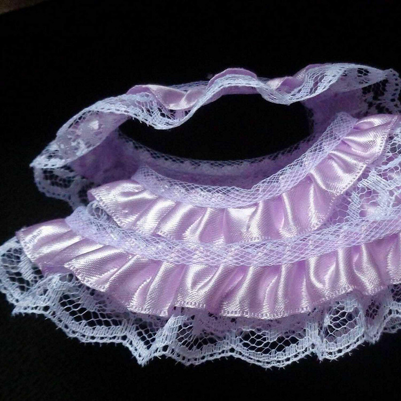 1" x 50 Yards Lavender Ruffled Lace Trim Image