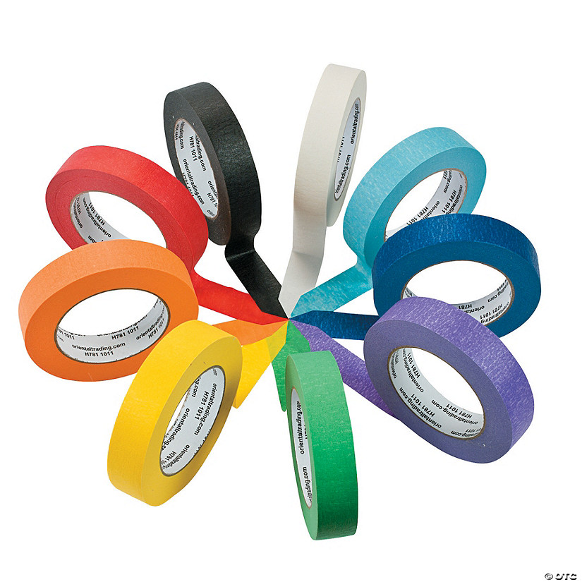 1" x 60 Yds. Bright Colors Masking Tape Crafting Set - 9 Pc. Image
