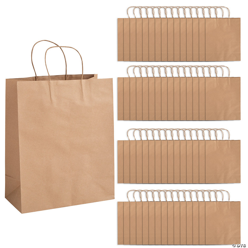 10 1/2" x 13" Bulk 60 Pc. Large Kraft Paper Gift Bags Image