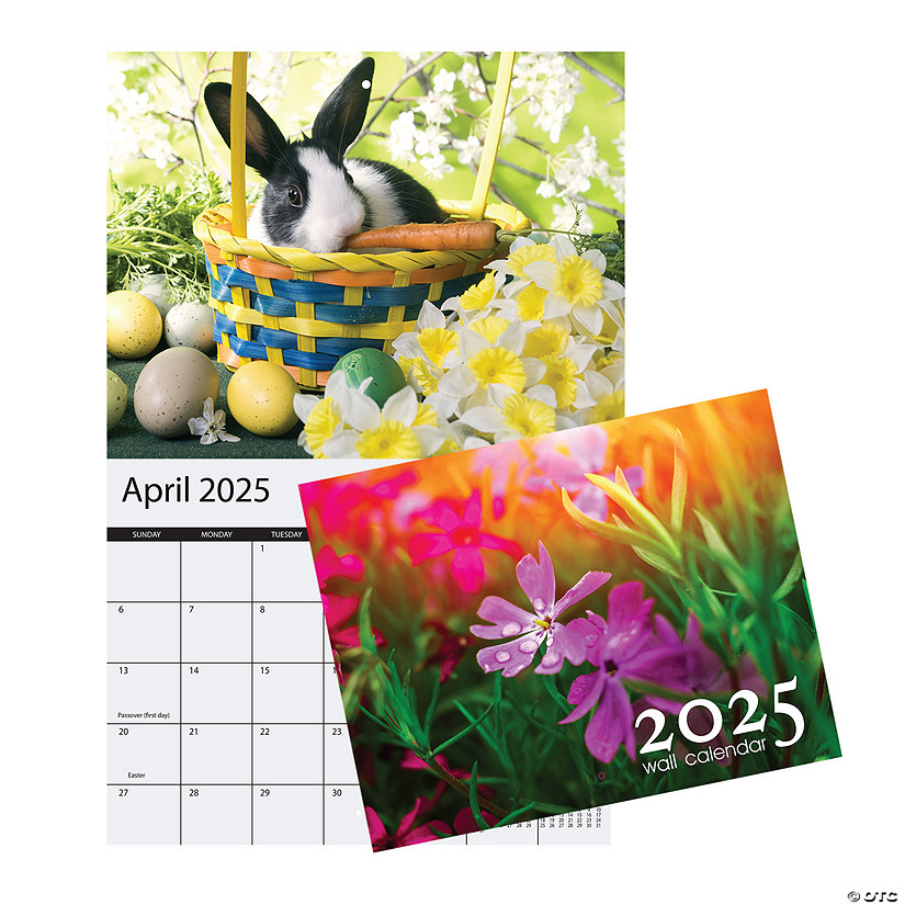 10 1/2" x 8 1/4" 2025 Wall Calendar -13-Month with Colorful Images Image