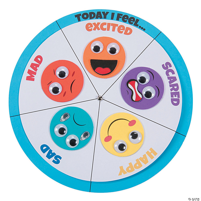 10 1/4" Color Your Own How I Feel Wheel Educational Craft Kit - 12 Pc. Image