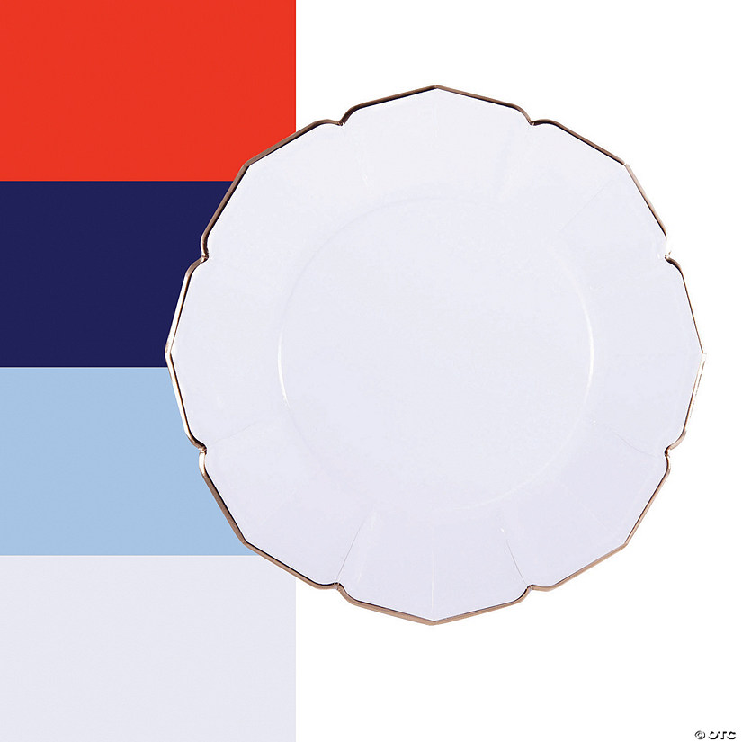 10 1/4" Extra Large Petal Edge Paper Dinner Plates - 8 Ct. Image