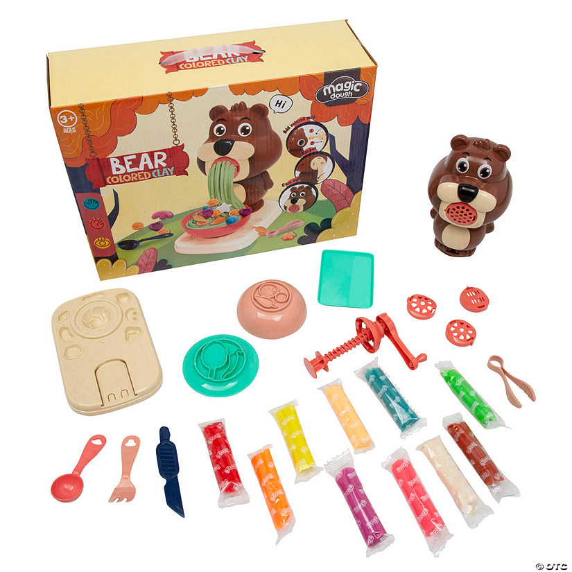 10 1/4" x 13 1/2" Plastic Bear Modeling Clay Dough Kit 25 Pc