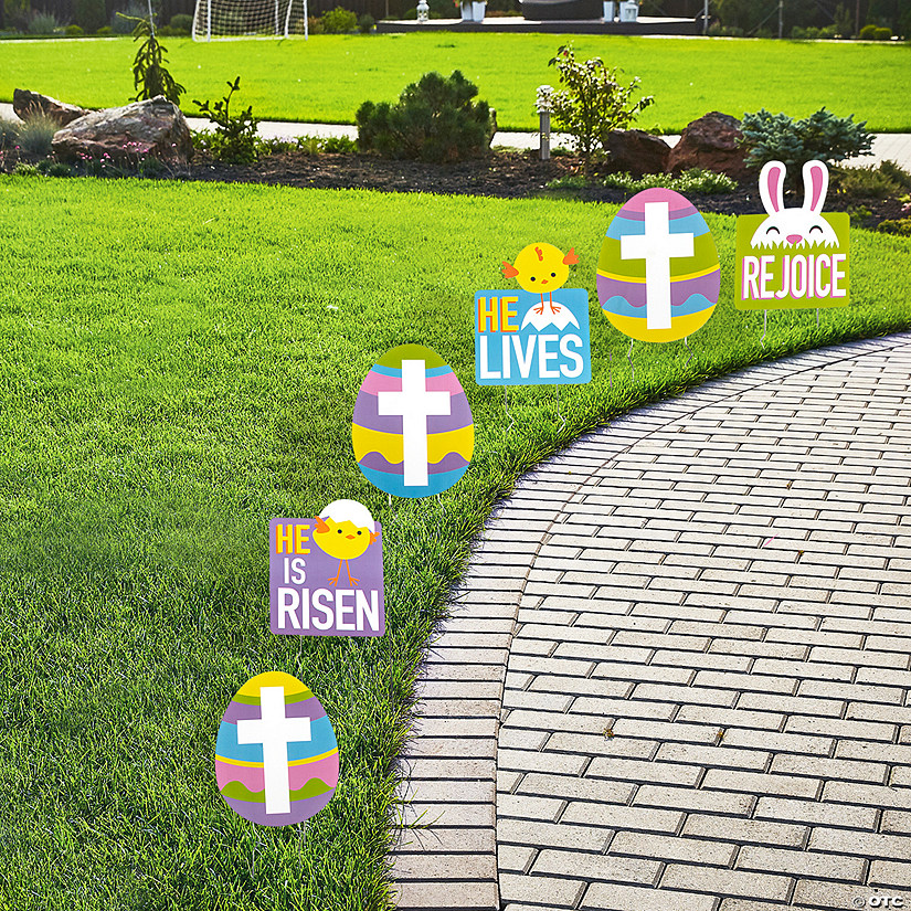 10" 11 1/2" Religious Easter Yard Signs 6 Pc. Oriental Trading