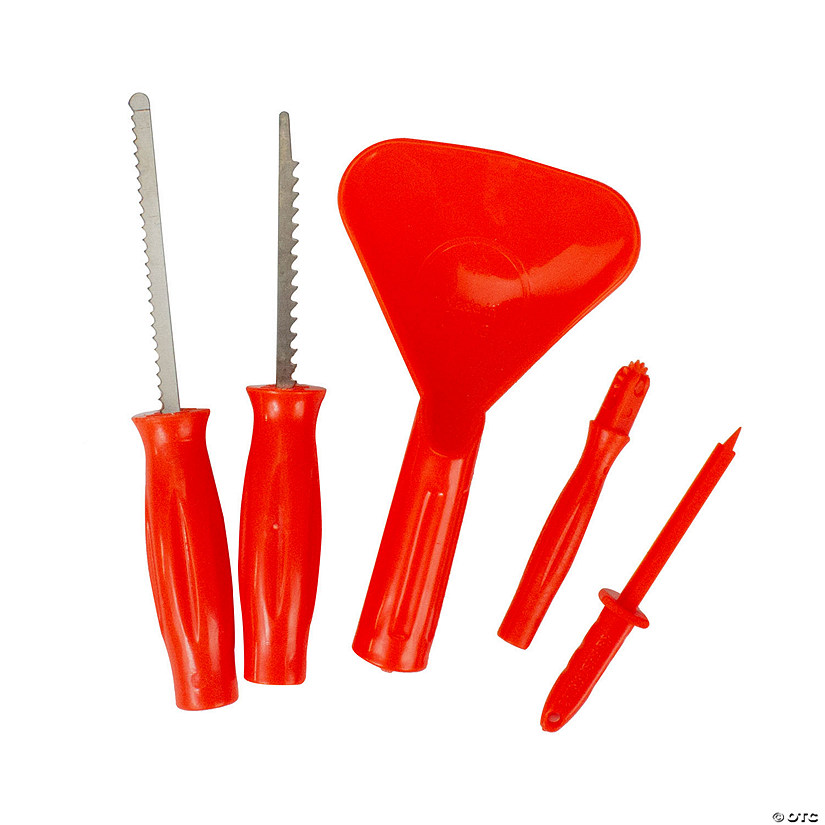10.25" Orange Pumpkin Carving Kit Image