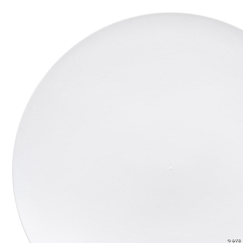 10.25" Solid White Organic Round Disposable Plastic Dinner Plates (40 Plates) Image