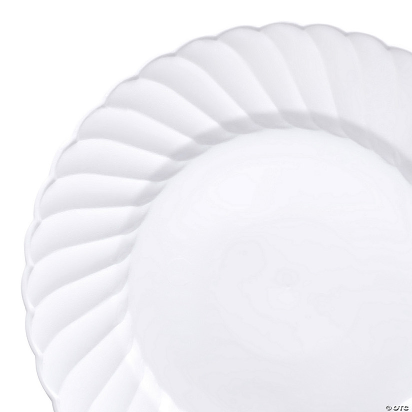 10.25" White Flair Plastic Dinner Plates (54 Plates) Image