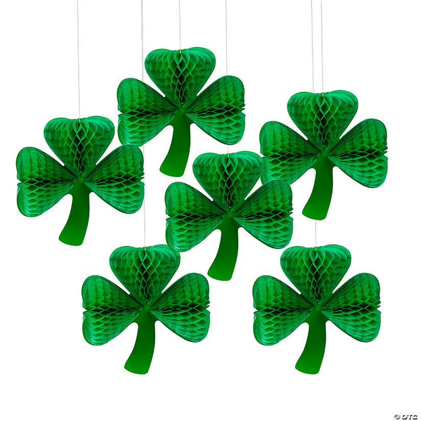 10 3/4" Bulk St. Patrick&amp;#8217;s Day Hanging Clover Decorations - 12 Pc. Image