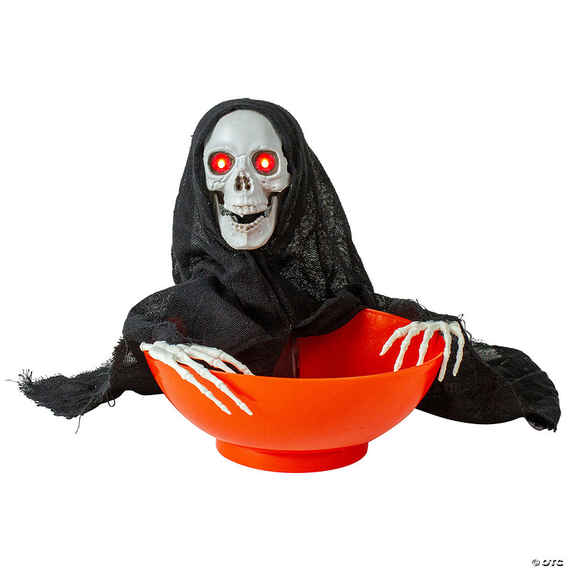 10.5" Animated Grim Reaper Halloween Candy Bowl Image