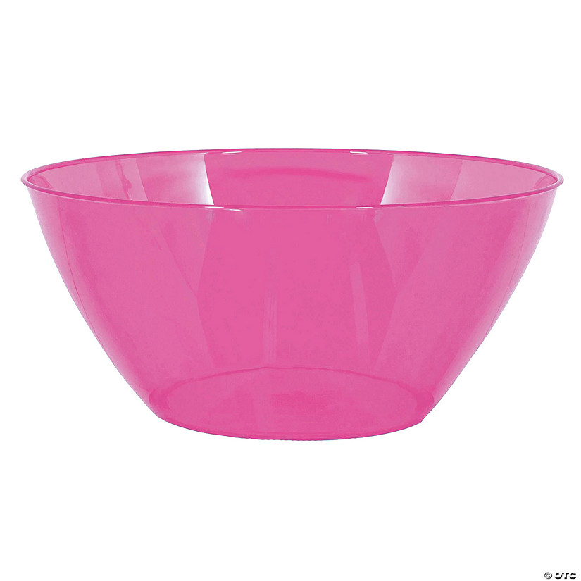 10" Bulk 18 Pc. Small Bright Pink Plastic Serving Bowls Image