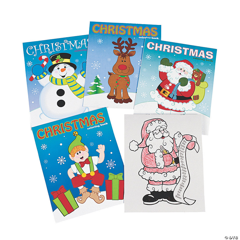 10" Christmas Character Paper Coloring Books - 12 Pc. Image