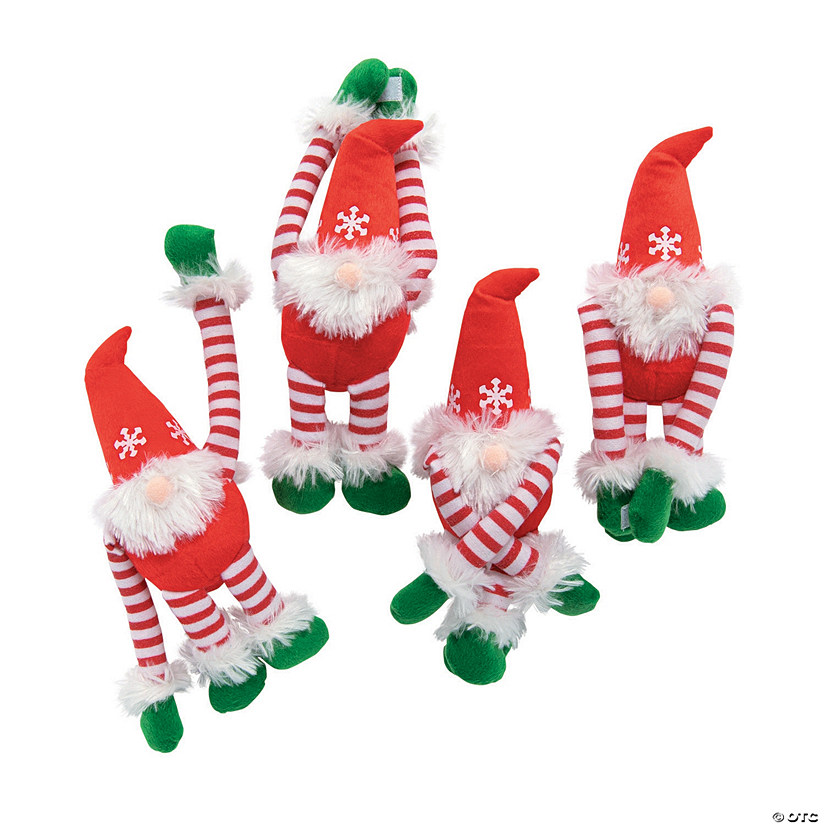 10" Classic Long Arm Red & White Stuffed Christmas Gnomes - 12 Pc. Image