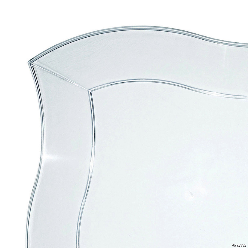 10" Clear Wave Plastic Dinner Plates (40 Plates) Image