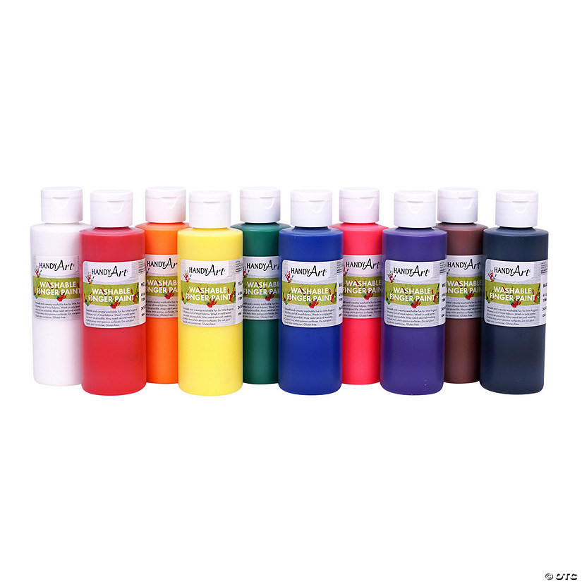 10-Color Washable Finger Paint Set - 4 oz. - 10 Pc. Image