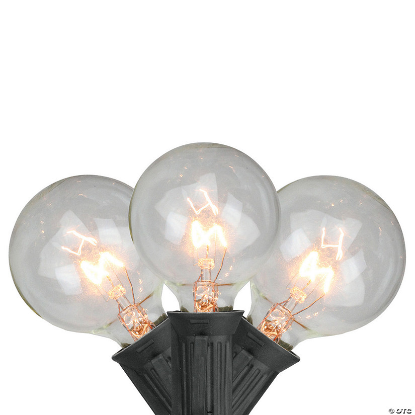 10-Count Clear G50 Globe Patio Light Set - 9ft Black Wire Image