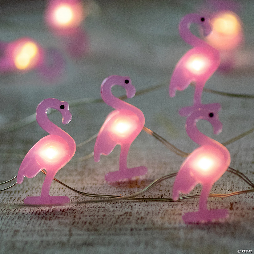10-Count LED Lighted Flamingo Fairy Lights - Warm White Image