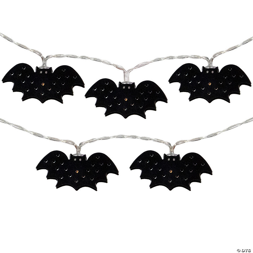 10-Count Warm White LED Halloween Bat Fairy Lights  4.25ft Copper Wire Image
