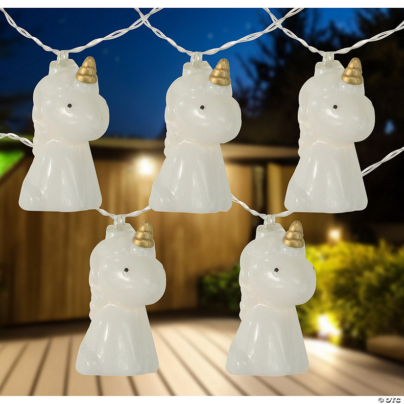 10-Count White Unicorn LED String Lights - 4.5 ft Clear Wire Image