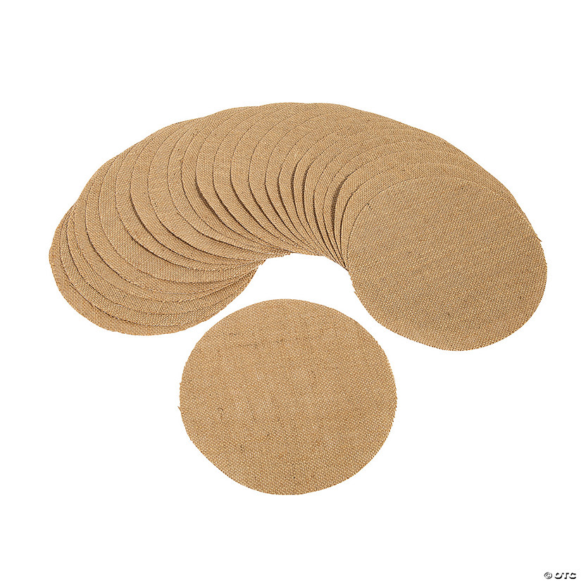 10" Diam. Bulk 100 Pc. Rustic Round Burlap Circle Decorations Image
