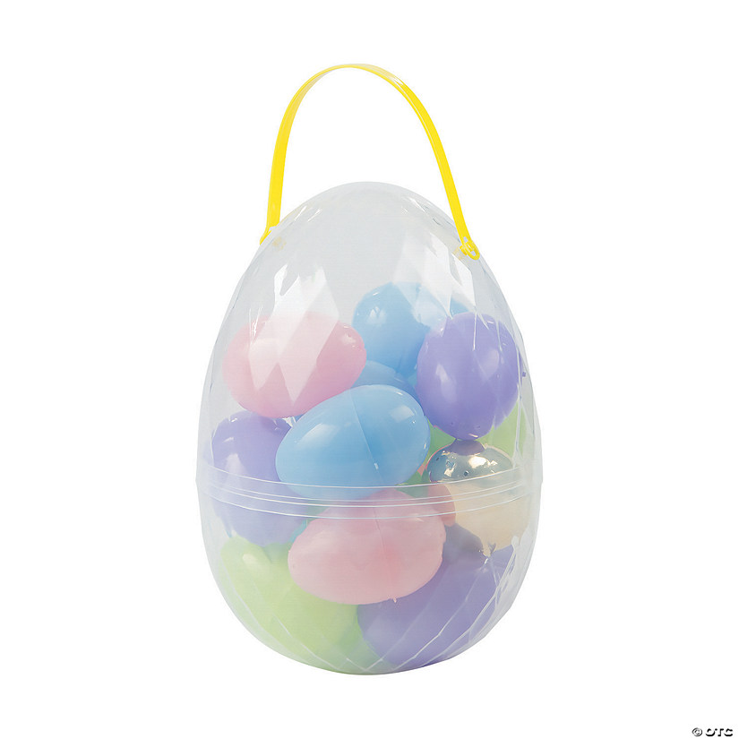 10" Egg Container with Plastic Easter Eggs - 18 Pc. Image