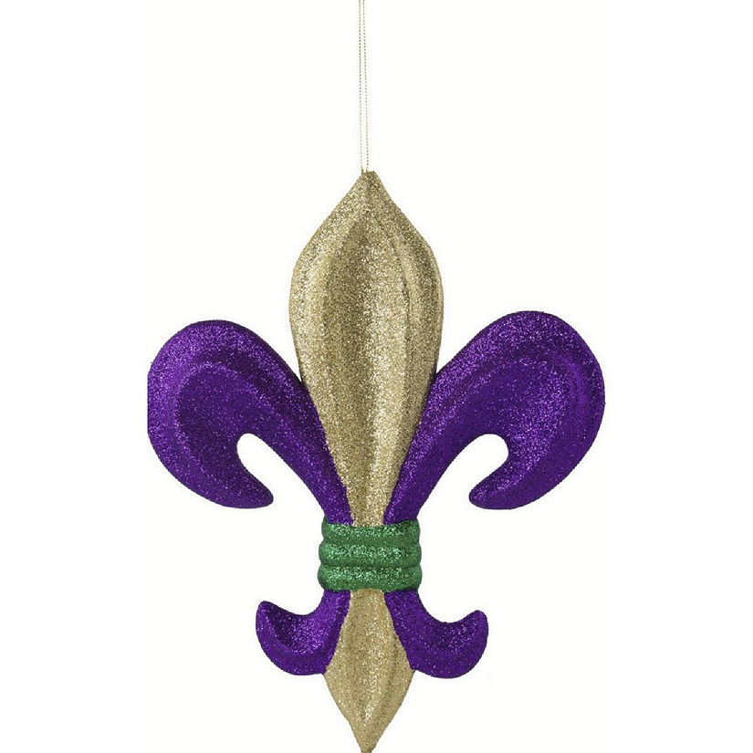 10" Fleur De Lis Mardi Gras Ornament Image
