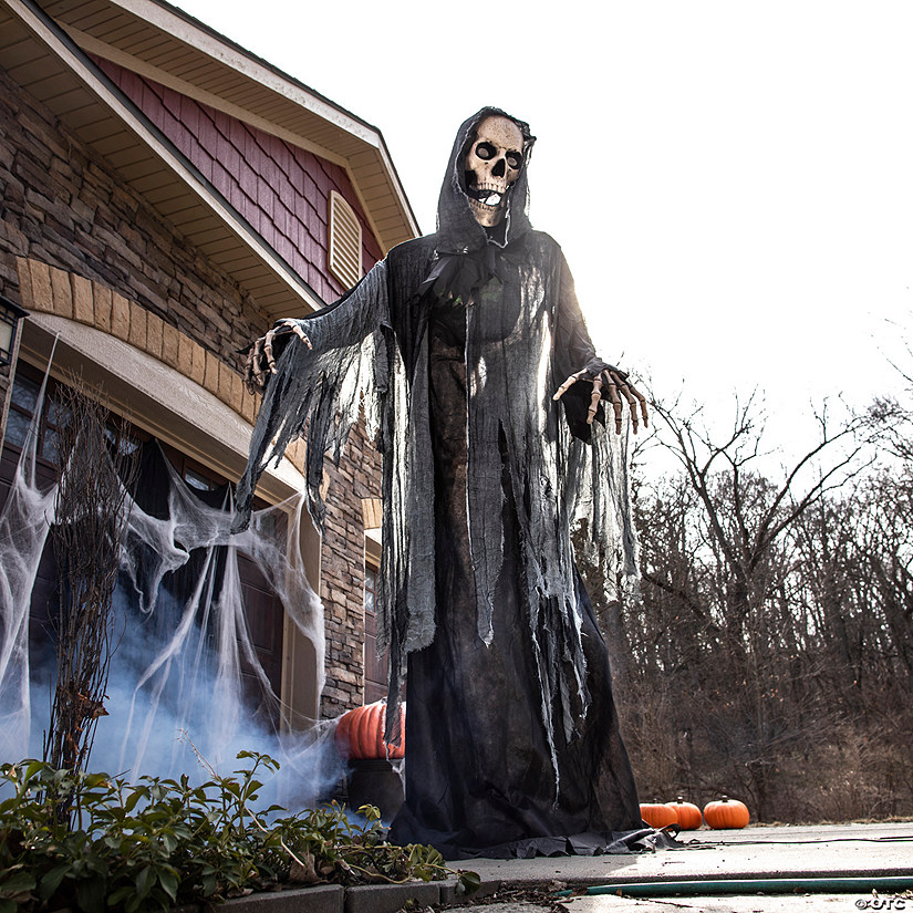 10 Ft. Animated Towering Skeleton Reaper Halloween Decoration Image