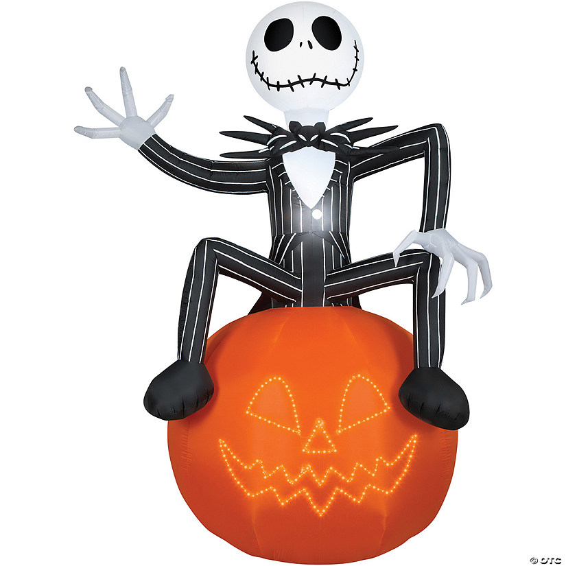 10 Ft. Blow-Up Inflatable Lightshow Nightmare Before Christmas Jack Skellington with Built-In LED Lights Outdoor Yard Decoration Image