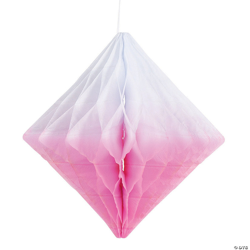10" Light Pink Diamond Honeycomb Ceiling Decorations  - 6 Pc. Image