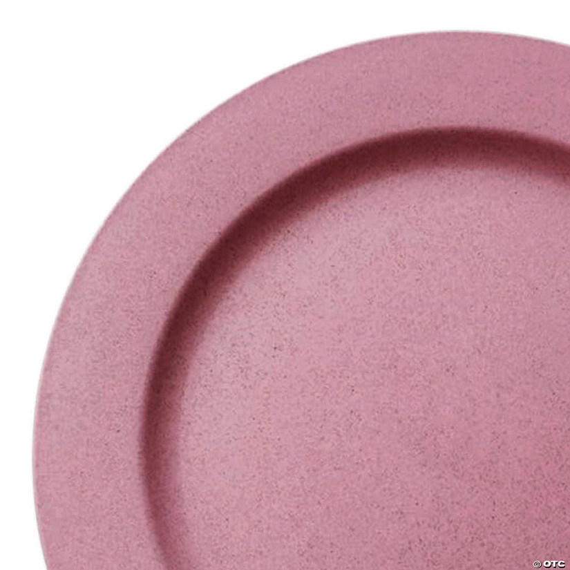 10" Matte Fuchsia Round Disposable Plastic Dinner Plates (120 Plates) Image