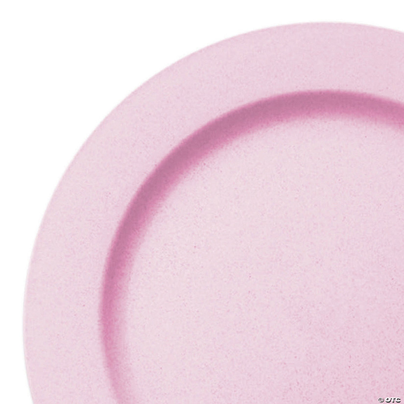 10" Matte Pink Round Disposable Plastic Dinner Plates (120 Plates)