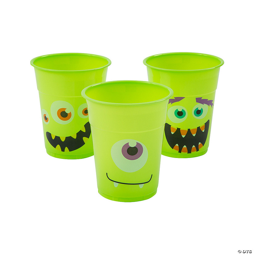 10 oz. Bulk 50 Ct. Halloween Monster Disposable BPA-Free Plastic Cups Image