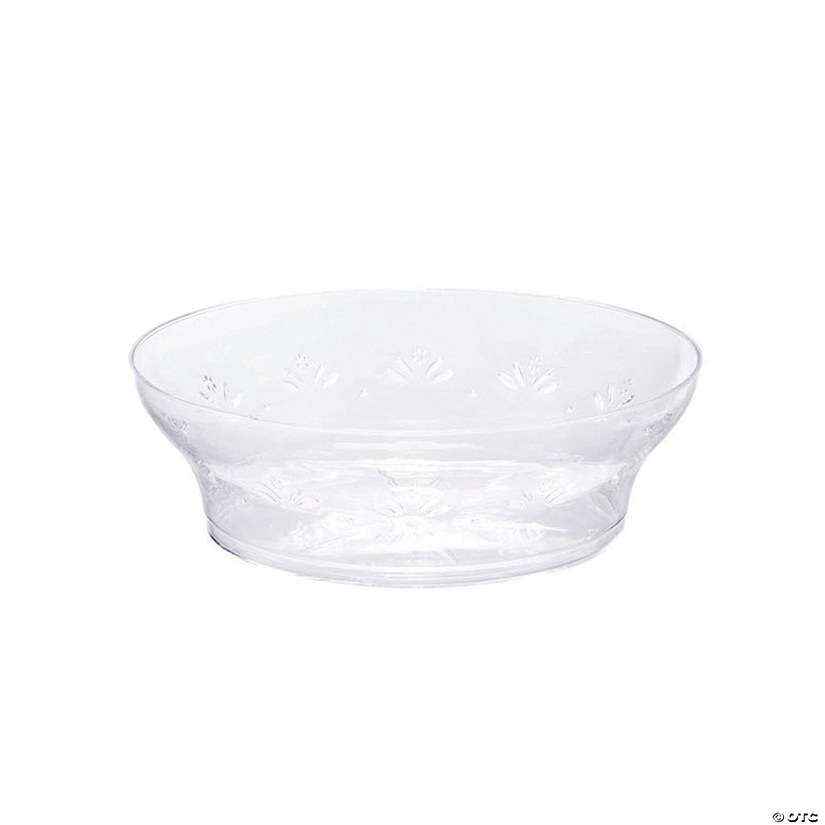 10 oz. Clear Floral Round Disposable Plastic Soup Bowls (140 Bowls) Image