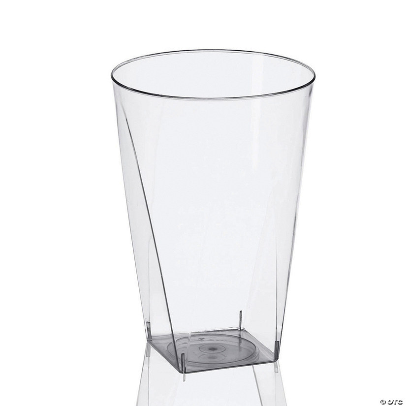 10 oz. Clear Square Bottom Disposable Plastic Cups (140 Cups) Image
