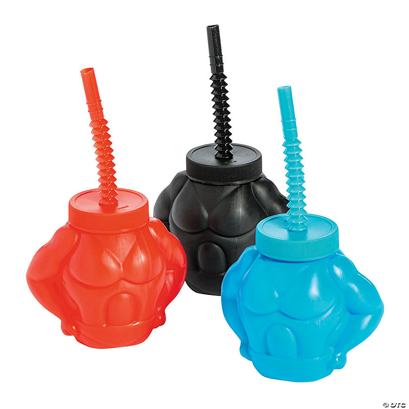 10 oz. Comic Superhero Reusable BPA-Free Plastic Cups with Lids & Straws - 8 Ct. Image