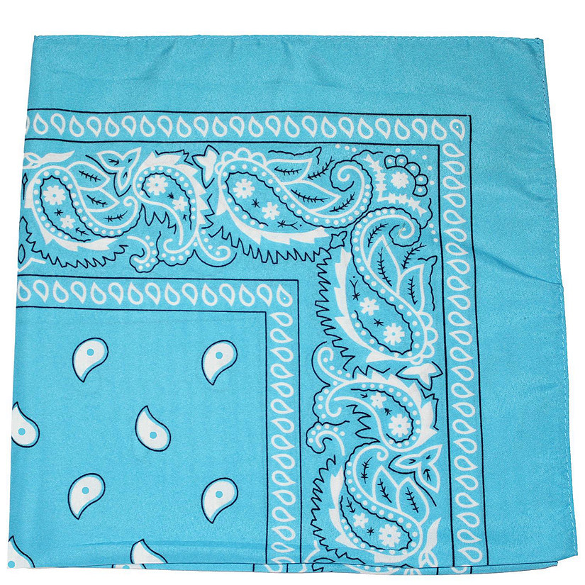 10 Pack Mechaly Dog Bandana Neck Scarf Paisley Polyester Bandanas - Any Pets (Turquoise) Image