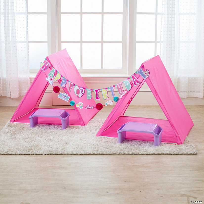 10 Pc. Pink Barbie<sup>&#174;</sup> Birthday Slumber Party Tent Kit for 4 Guests Image