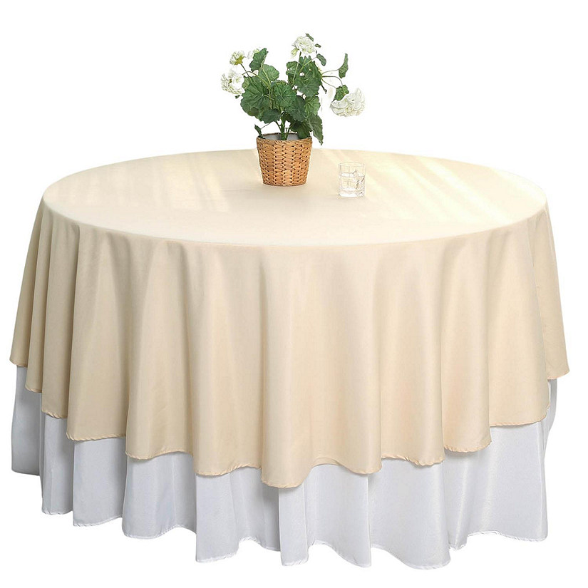 10 pcs 108" Round Polyester Tablecloths Tabletop Wedding  Decorations Image