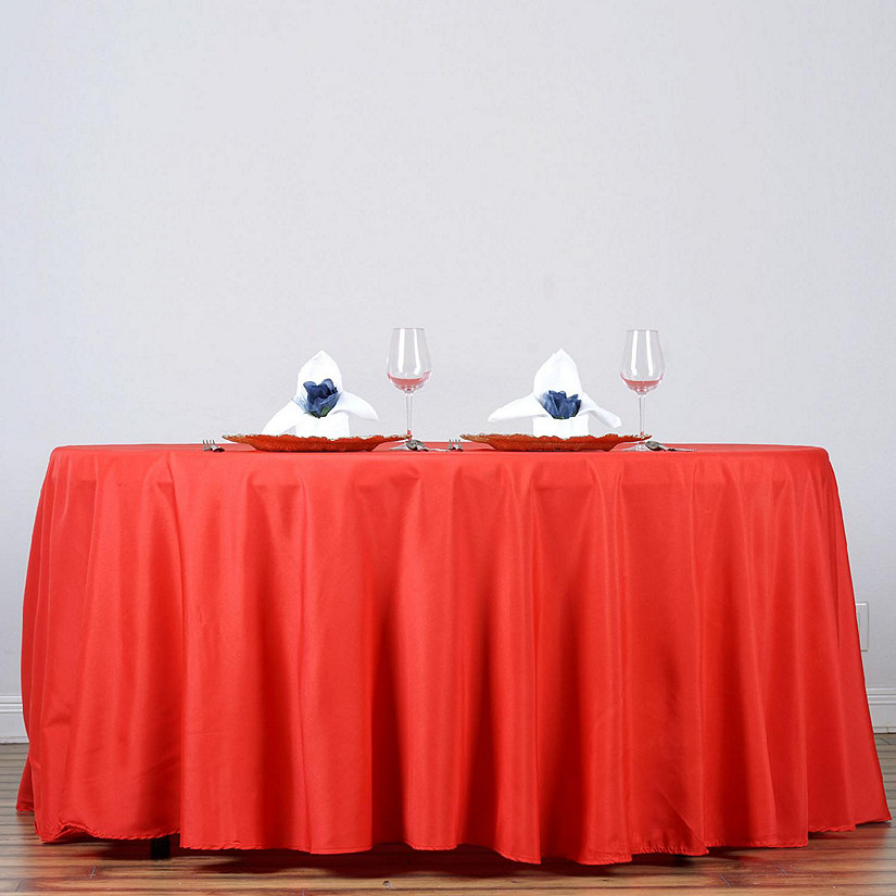 10 pcs 132" Round Polyester Tablecloths Wedding Party   Image