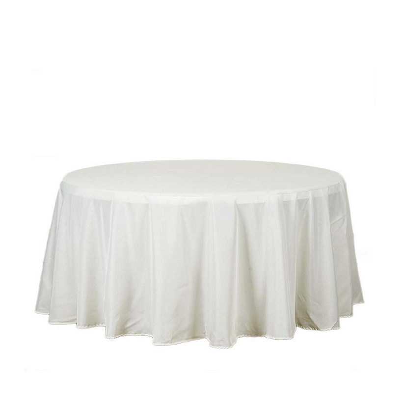 10 pcs 132" Round Polyester Tablecloths Wedding Party   Image