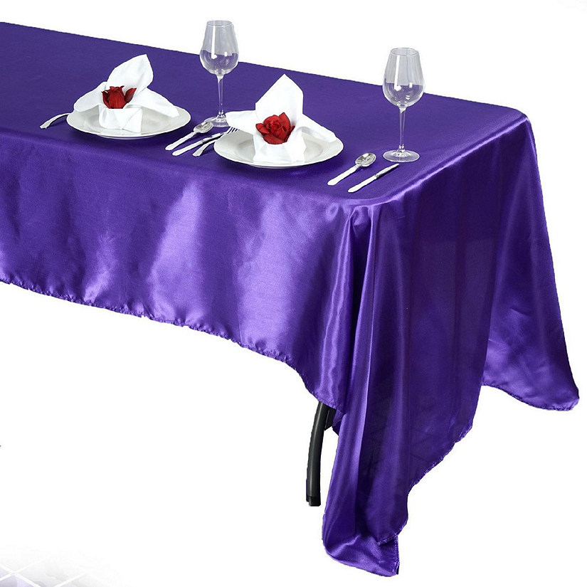 10 pcs 60x126" SATIN Rectangular TABLECLOTHS Wedding Decorations Table Linens Image