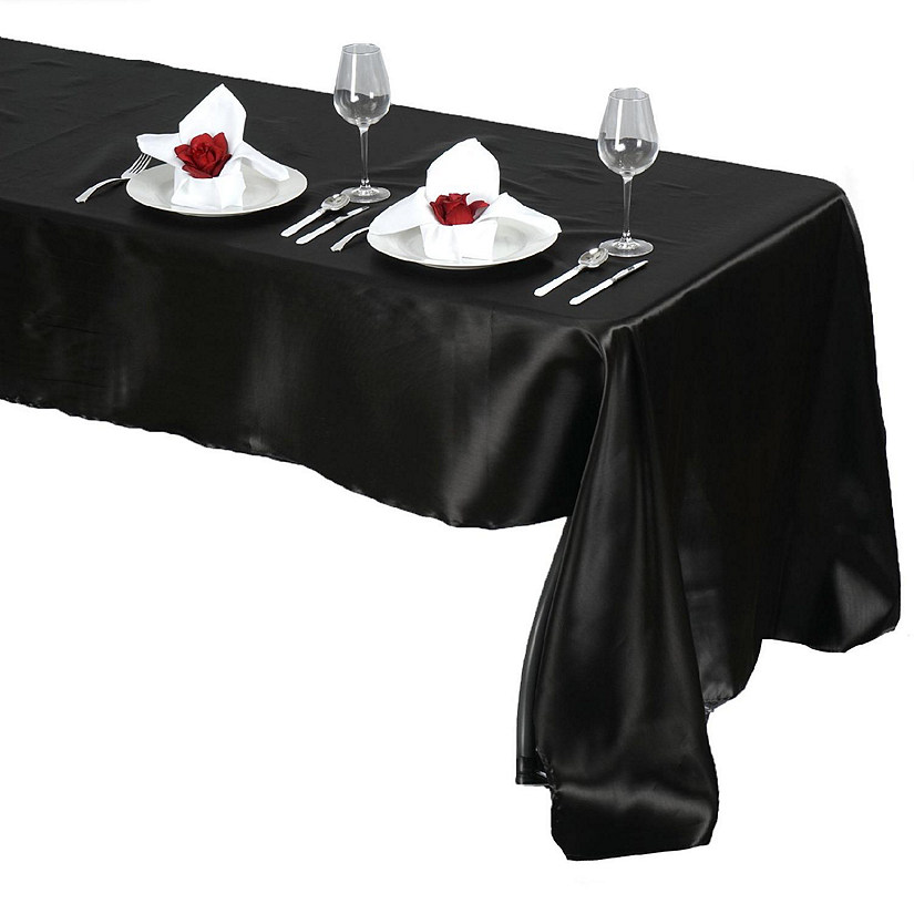 10 pcs 60x126" SATIN Rectangular TABLECLOTHS Wedding Decorations Table Linens Image