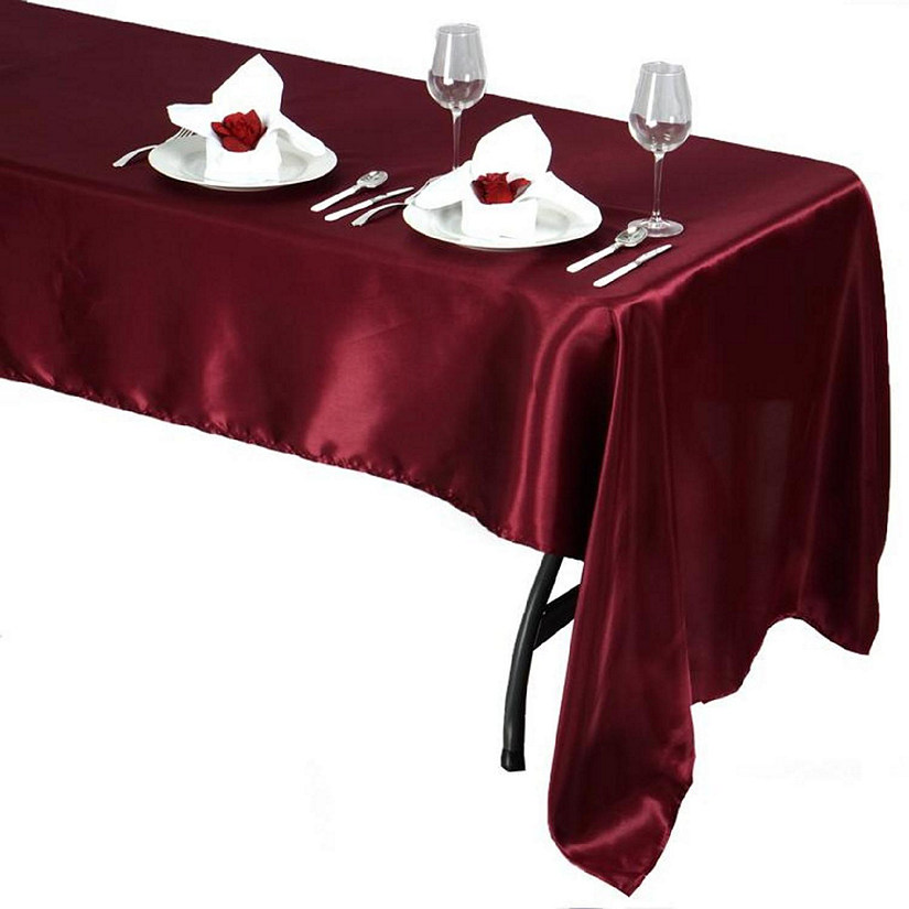 10 pcs 60x126" SATIN Rectangular TABLECLOTHS Wedding Decorations Table Linens Image