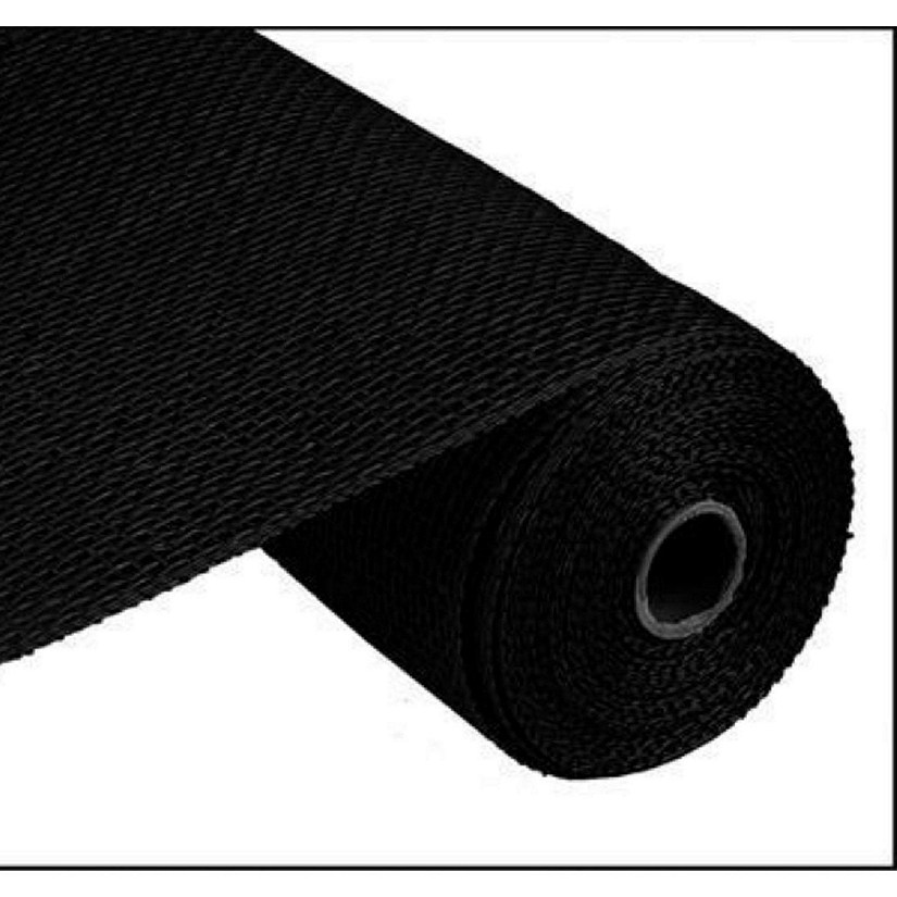 10" Poly Burlap Mesh Ribbon: Black Image
