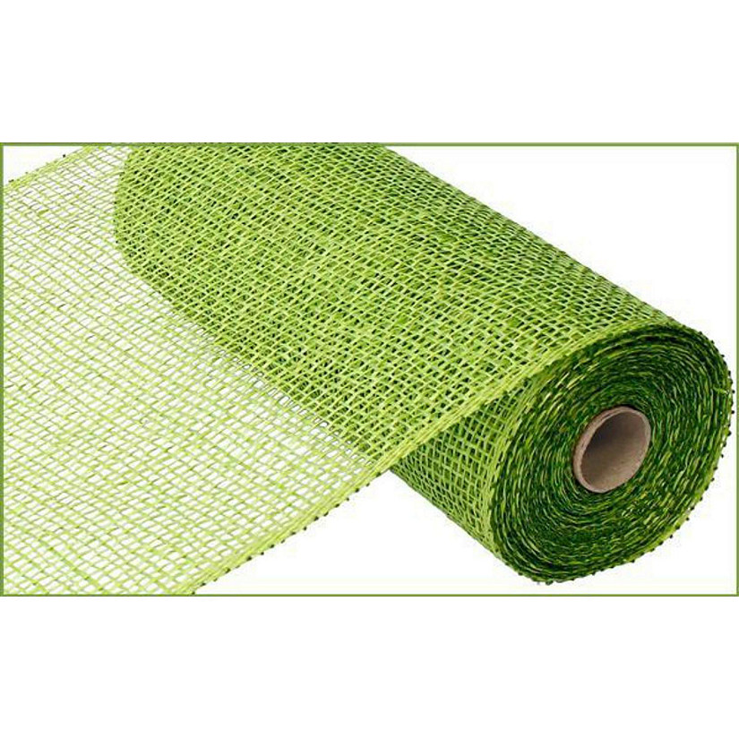 10" Poly Burlap Mesh Ribbon: Lime Green Image