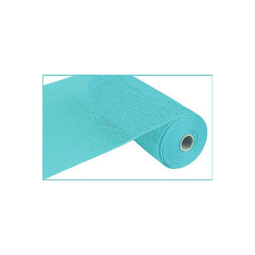10" Poly Burlap Mesh Ribbon: Turquoise Blue Image