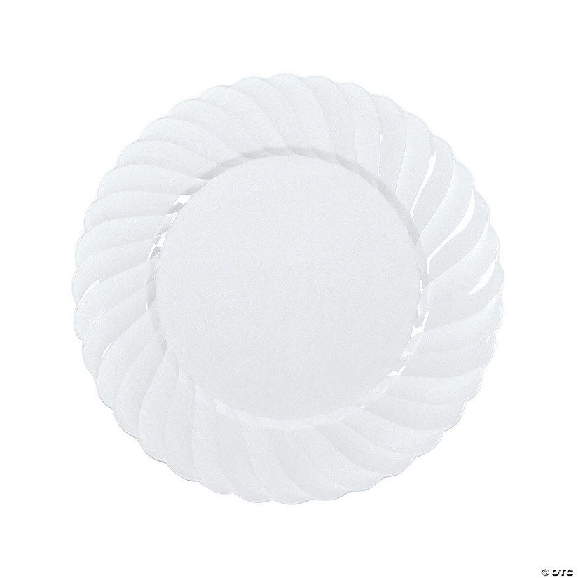 10" Premium White Elegance Plastic Dinner Plates - 25 Ct. Image