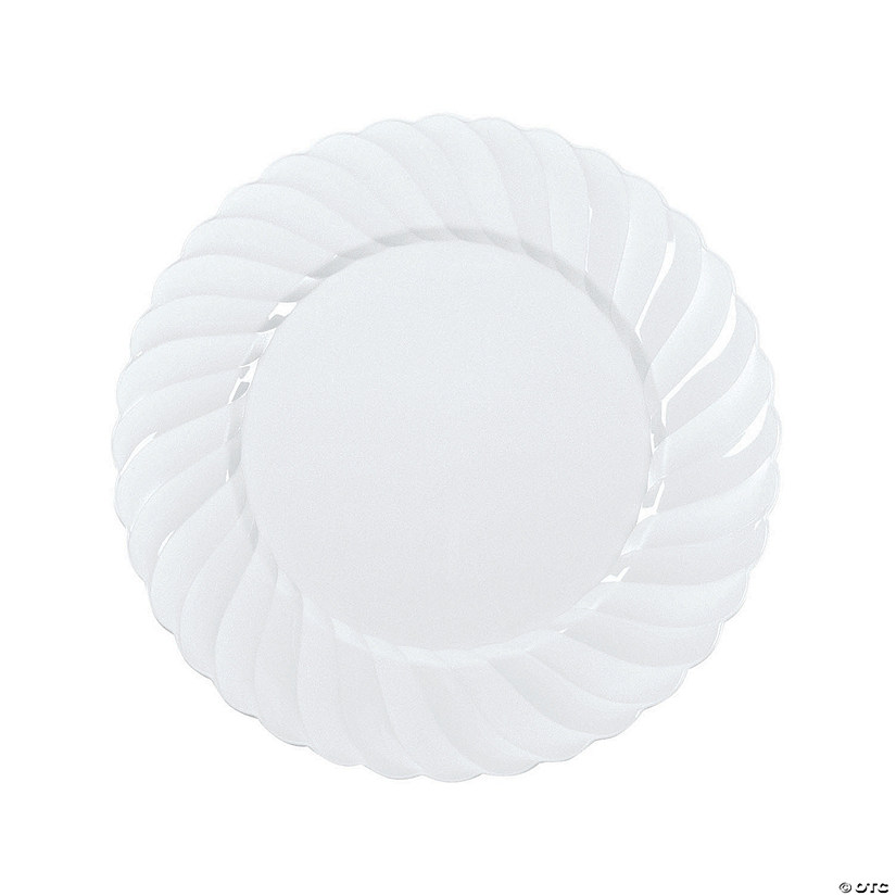 10" Premium White Elegance Plastic Dinner Plates 25 Ct. Oriental